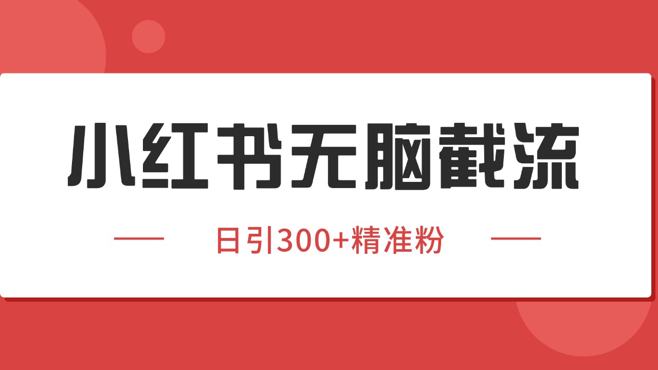 小红书截流同行客源，独家野路子获客玩法 日引200+暴力获客-清风