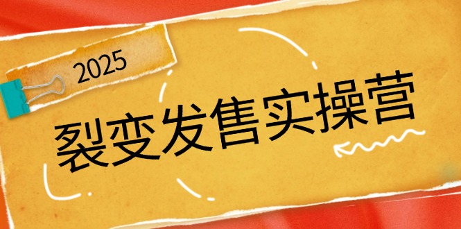 裂变发售实操营，全景解析裂变逻辑，打造动销新玩法，助力私域流量引爆-清风