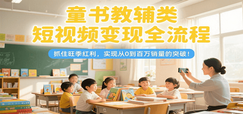 童书教辅类短视频变现全流程，抓住旺季红利，实现从0到百万销量的突破！-清风