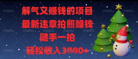 解气又挣钱的项目，最新违章拍照挣钱，随手一拍，轻松收入多张【揭秘】-清风