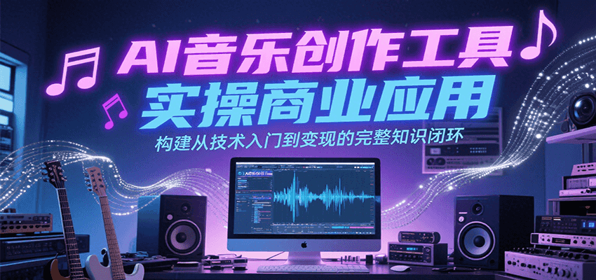 AI音乐创作工具实操商业应用，构建从技术入门到变现的完整知识闭环-清风