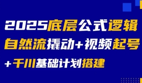 2025底层公式逻辑自然流撬动+视频起号+千川基础计划搭建-清风