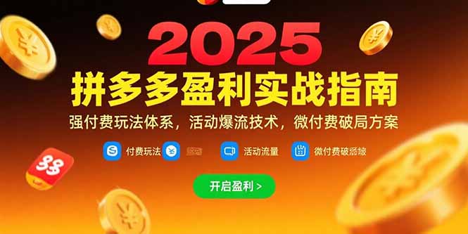 拼多多盈利实战指南，强付费玩法，活动爆流技术，微付费破局方案(更新7月-清风