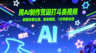 用AI制作荒诞打斗类视频，吸睛效果拉满，条条爆款，1分钟教会你-清风