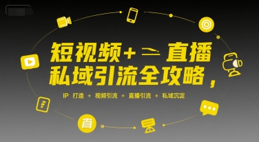 短视频+直播私域引流全攻略，IP打造 +视频引流 +直播引流 +私域沉淀-清风