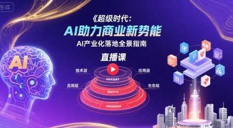 超级时代：AI助力商业新势能直播课，AI产业化落地全景指南-清风