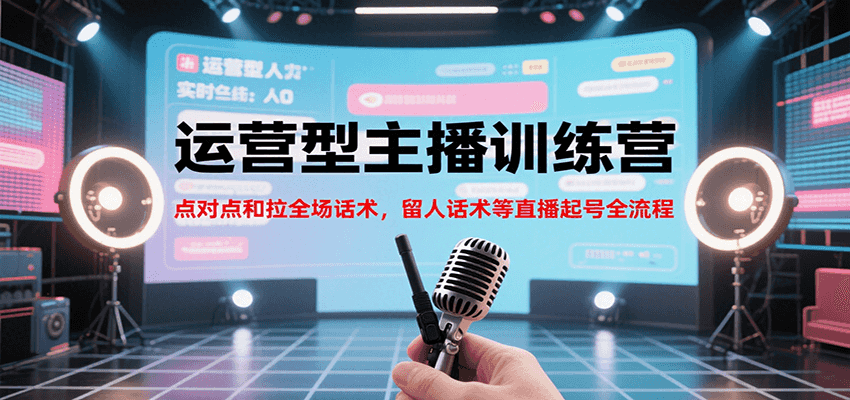 运营型主播训练营，点对点和拉全场话术，留人话术等直播起号全流程(更新7月)-清风