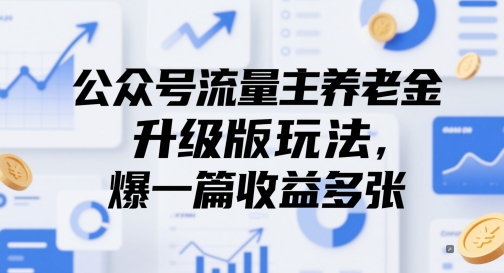 公众号流量主养老金升级版玩法，爆一篇收益多张-清风