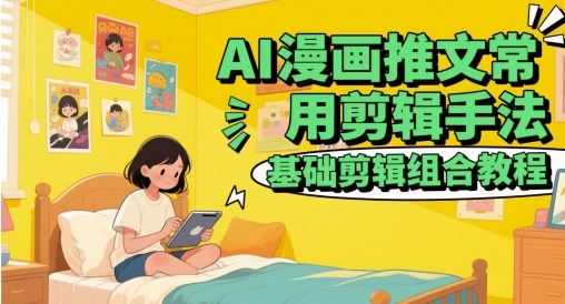 AI漫画推文常用剪辑手法，基础剪辑组合教程-清风