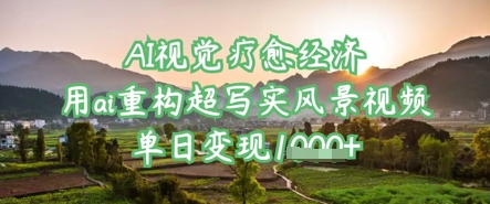 AI视觉疗愈经济：用ai重构超写实风景视频，单日变现多张-清风
