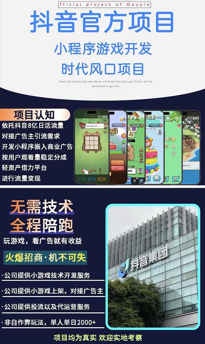 图片[1]-2025最热抖音官方项目 Ai时代风口项目小程序游戏开发 实测单个游戏日收…-清风
