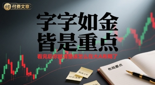 付费文章：字字如金 皆是重点， 看完后 你就清楚该怎么在大A布局了-清风