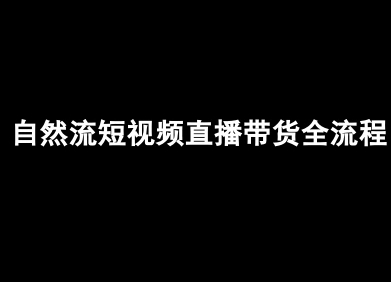 自然流短视频直播带货全流程-抖音电商教程-清风