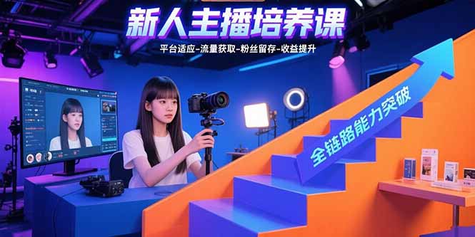 新人主播培养课：平台适应-流量获取-粉丝留存-收益提升 全链路能力突破-清风