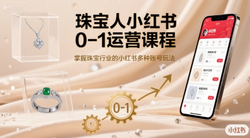 珠宝人小红书0-1运营课程，掌握珠宝行业的小红书多种账号玩法-清风