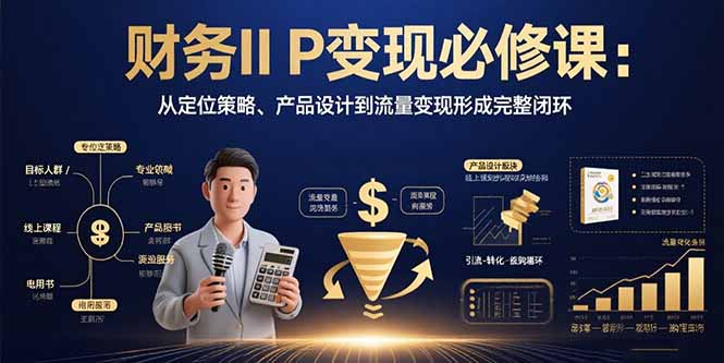 财务IP变现必修课：从定位策略、产品设计到流量变现形成完整闭环-清风