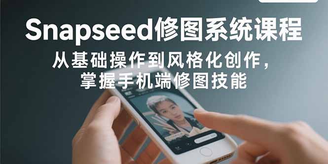Snapseed修图系统课程：从基础操作到风格化创作，掌握手机端修图技能-清风