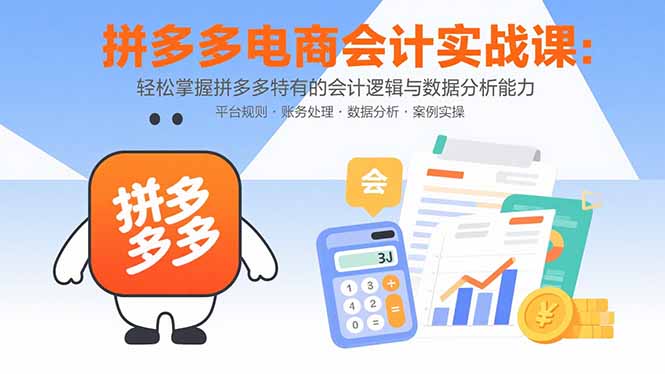 拼多多电商会计实战课：轻松掌握拼多多特有的会计逻辑与数据分析能力-清风