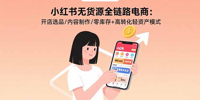 小红书无货源全链路电商：开店选品/内容制作/零库存+高转化轻资产模式-清风