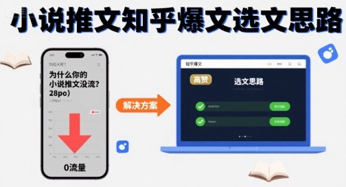 为什么你的小说推文没流量？小说推文知乎爆文选文思路-清风