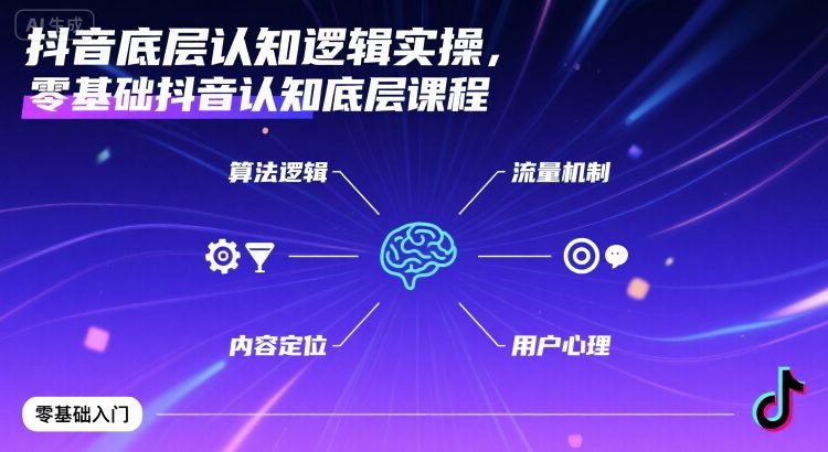 抖音底层认知逻辑实操，零基础抖音认知底层课程-清风