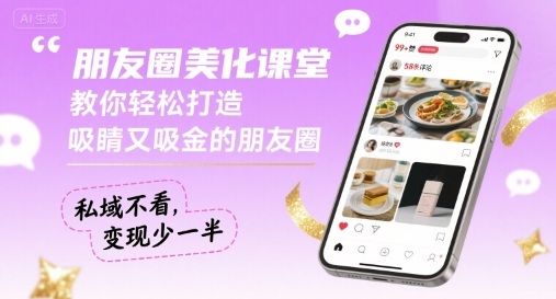 朋友圈美化课堂，教你轻松打造，吸睛又吸金的朋友圈，私域不看，变现少一半-清风