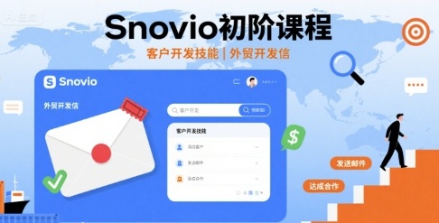 Snovio初阶课程，客户开发技能，外贸开发信-清风