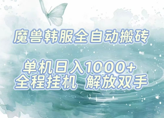 最新韩服游戏搬砖项目，全自动挂G运行，解放双手，无脑打金适合新手小白，单机日入1k【揭秘】-清风