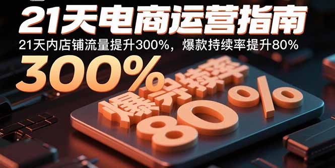 21天电商运营指南：21天内店铺流量提升300%，爆款持续率提升80%-清风