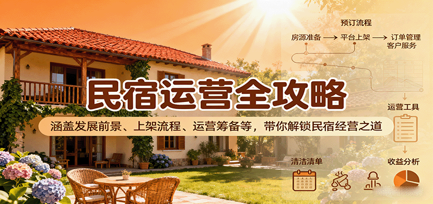 民宿运营全攻略：涵盖发展前景、上架流程、运营筹备等，带你解锁民宿经营之道-清风