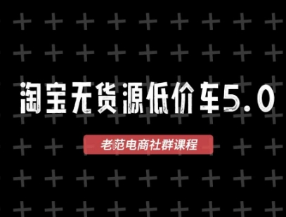 淘宝无货源价车5.0，​2025最新VIP淘宝无货源课程，1688代发，蓝海选品，零成本创业首选(更新)-清风