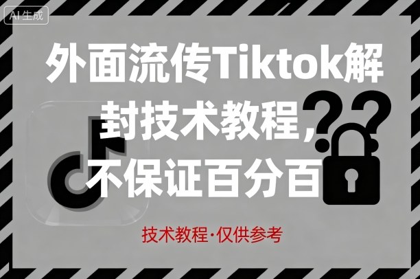 外面流传Tiktok解封技术教程，不保证百分百，具体自测-清风
