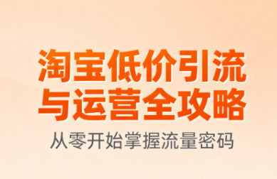 淘宝低价引流与运营全攻略(更新9月)-清风