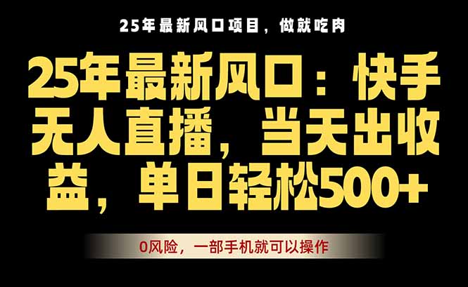 25年最新无人直播玩法，当天秒出单，一部手机就可操作-清风
