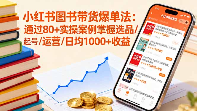 小红书图书带货爆单法：通过80+实操案例掌握选品/起号/运营/日均1000+收益-清风