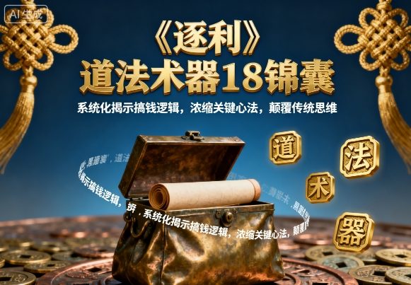 《逐利》道法术器18锦囊，系统化揭示搞钱逻辑，浓缩关键心法，颠覆传统思维-清风