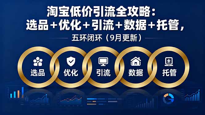 淘宝低价引流全攻略：选品＋优化＋引流＋数据＋托管，五环闭环(9月更新-清风