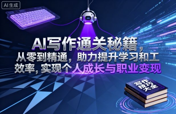 AI写作通关秘籍，从零到精通，助力提升学习和工作效率，实现个人成长与职业变现-清风