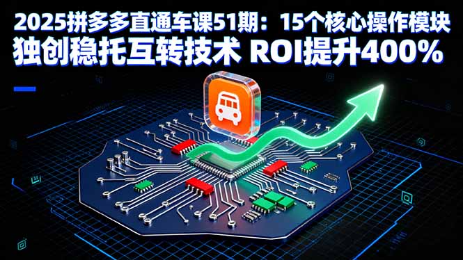 2025拼多多直通车课51期：15个核心操作模块 独创稳托互转技术 ROI提升400%-清风