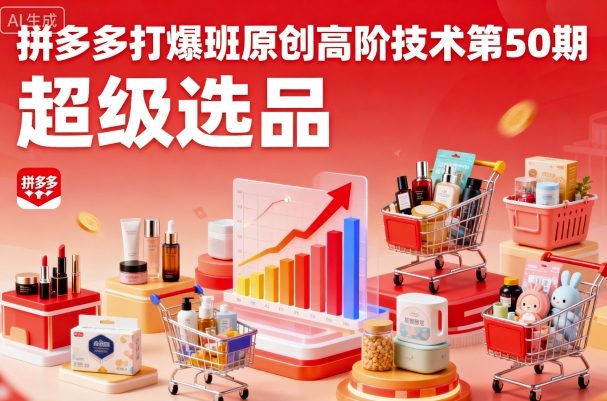 拼多多打爆班原创高阶技术第50期，超级选品-清风