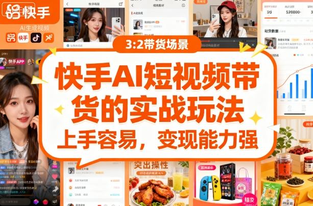 快手ai短视频带货的实战玩法，上手容易，变现能力强-清风