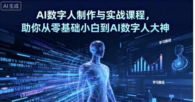 AI数字人制作与实战课程，助你从零基础小白到AI数字人大神-清风