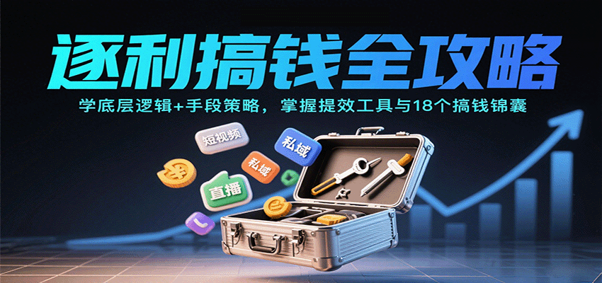 逐利搞钱全攻略：学底层逻辑+手段策略，掌握提效工具与18个搞钱锦囊-清风
