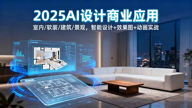2025AI设计商业应用：室内/软装/建筑/景观，智能设计+效果图+动画实战-清风