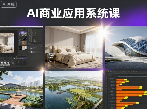 AI商业应用系统课，室内-软装-建筑-景观，智能设计+效果图+动画画实战-清风