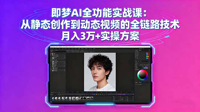 即梦AI全功能实战课：从静态创作到动态视频的全链路技术 月入3万+实操方案-清风