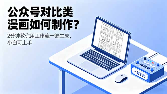 公众号对比类漫画如何制作？2分钟教你用工作流一键生成，小白可上手-清风