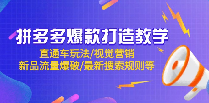 拼多多爆款打造教学：直通车玩法/视觉营销/新品流量爆破/最新搜索规则等-清风
