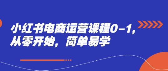 小红书电商运营课程0-1，从零开始，简单易学-清风