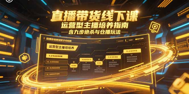 直播带货线下课，运营型主播培养指南，含九步绝杀与仓播玩法-清风
